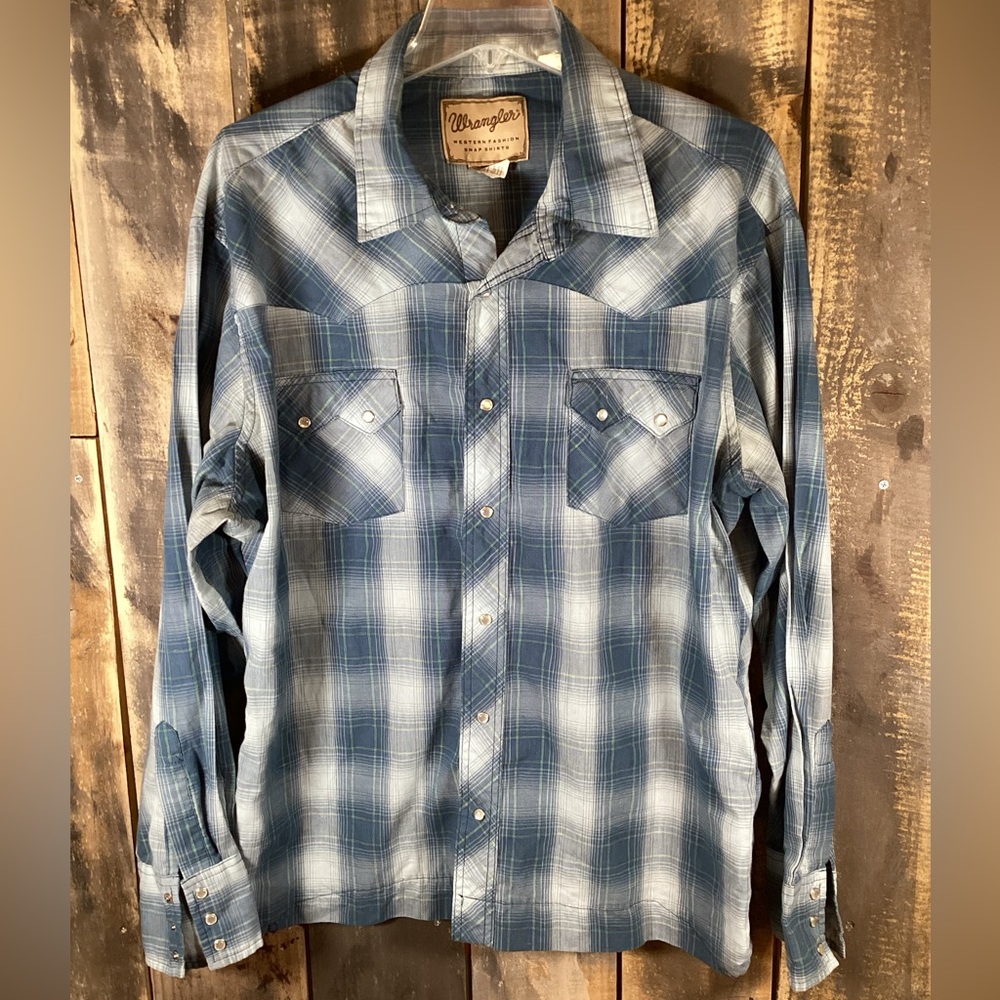 Wrangler western shirt pearl snap men’s size XXL altered
